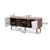 TV Stand With Shelves And Splayed Legs - White / Walnut - Image 3