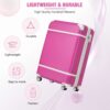 20" Luggage 1 Piece With Tsa Lock, Lightweight Suitcase Spinner Wheels, Carry On Vintage Luggage - Pink - Image 4
