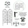 4 Pack Metal Garden Trellis Rustproof Trellis For Climbing Plant Outdoor Flower Support - Black - Image 16