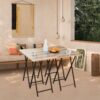 TV Trays For Eating (Set of 4) With Stand, Folding TV / Snack Tray Table Set, Folding TV Dinner Tables For Small Space - Rustic Brown - Image 5