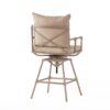 Industrial Outdoor Patio Plumber'S Iron Frame Swivel Barstool With Cushions, Height Adjustable, Brass - Antique Brass - Image 7