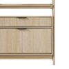 Transitional Wide Reeded Bookshelf With Drawers On Bottom - Oak - Image 4