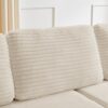 Modern Minimalist L Shape Modular Sectional Sofa Corduroy Couch Unfolds Into Bed - Beige - Image 10