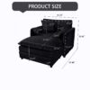 Oversized Recliner Chair With Movable Ottoman, Soft Chenille Upholstered Indoor Lounge Chair - Black - Image 3