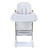 Adjustable Baby High Chair 0 - 6 Years, Portable Infant Feeding Seat With Safety Belt, Silent Lockable Wheels - White - Image 11