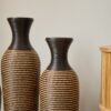 3 Piece Set Of Decorative Floor Vases, Classic And Neat Floor Vases With High Independent Flower Racks, Artificial Vine Vases, Home Decoration Flower Racks - Beige / Black - Image 12