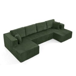 Modern Minimalist U Shape Modular Sectional Sofa Sleeper - Green