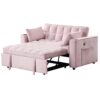 Multi Functional Sofa Bed With Cup Holder And USB Port For Living Room Or Apartments - Pink - Image 15