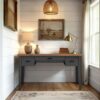 Essex - Writing Desk - Black, Whiskey - Image 4