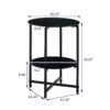 Tempered Glass End Table (Set of 2), Round Coffee Table For Bedroom Living Room Office - Black - Image 14
