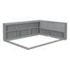 Full Floor Bed With L-Shaped Bookcases, Sliding Doors, Without Slats - Gray - Image 10