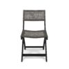 Bistro Foldable Chair With Wicker Backrest (Set of 2) - Gray / Brown - Image 5