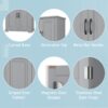Bathroom Storage Cabinet With Multi Functional Storage Space, Material, Adjustable Shelf, Slide Rail Drawer - Gray - Image 8