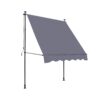 Manual Retractable Patio Awning UV Resistant Polyester Sun Shade With No Drill Installation - Gray - Image 10