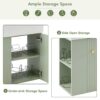 Modern Floating Bathroom Vanity With Ceramic Basin, Perfect For Small Bathrooms, Left Side Storage - Green - Image 5