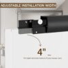 Double Sliding Shower Door, Semi Frameless Bypass Bathroom Sliding Door With 1 / 4" (6Mm) Tempered Glass For Walk In Shower - Matte Black - Image 6
