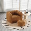 Soft Bean Bag Chair With High Resilient Foam (Chips) - Khaki / Yellow - Image 10