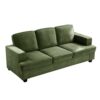 Modern Sofa, Comfortable 3 Seater Couch With Deep Seating And High Density Foam, Loose Back Cushions, Wide Arms, - Green - Image 2