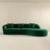 Elijah - Japandi Style Curvy Sectional Sofa - Green - Image 3