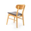 Dining Chair (Set of 2), Mid Century Dining Chairs With Cushioned Seats And Wood Frame - Dark Gray / Natural Oak - Image 7