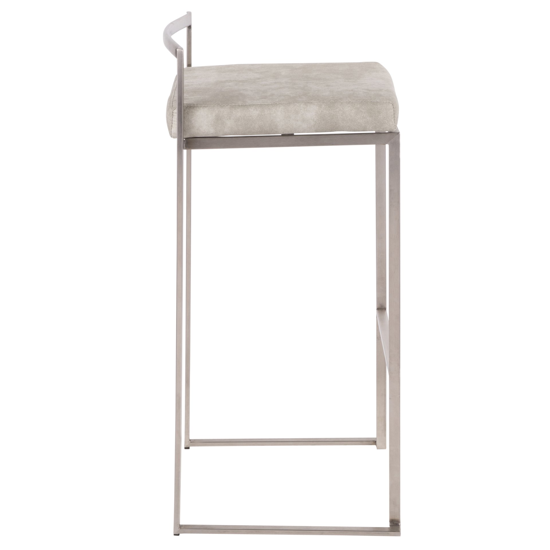 Fuji - Contemporary Stackable Barstool (Set of 2) - Light Gray - Image 3