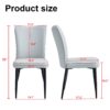 Modern Minimalist Dining And Office Chairs Set With Metal Legs - Light Gray - Image 3