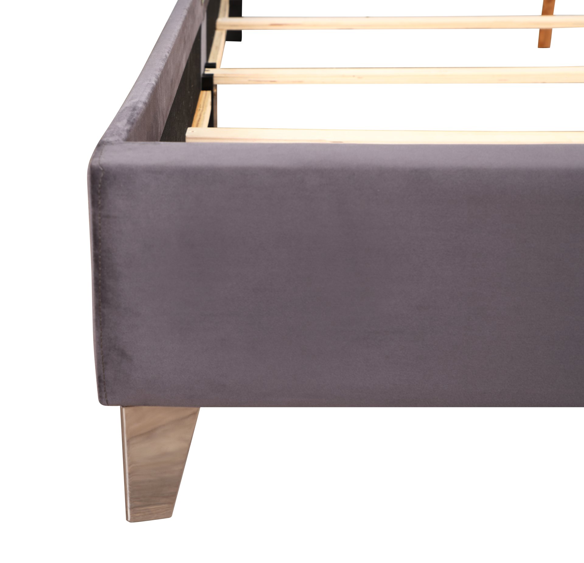 Full Upholstered Transitional Bed - Gray - Image 3