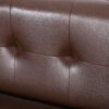 Mid Century Modern 3 Seater Sofa With Tufted Stitching - Dark Brown - Image 10
