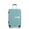 Hardshell Suitcase Double Spinner Wheels Pp Luggage Sets Lightweight Durable Suitcase With Tsa Lock, 3 Piece Set (20/24/28) - Light Green - Image 8