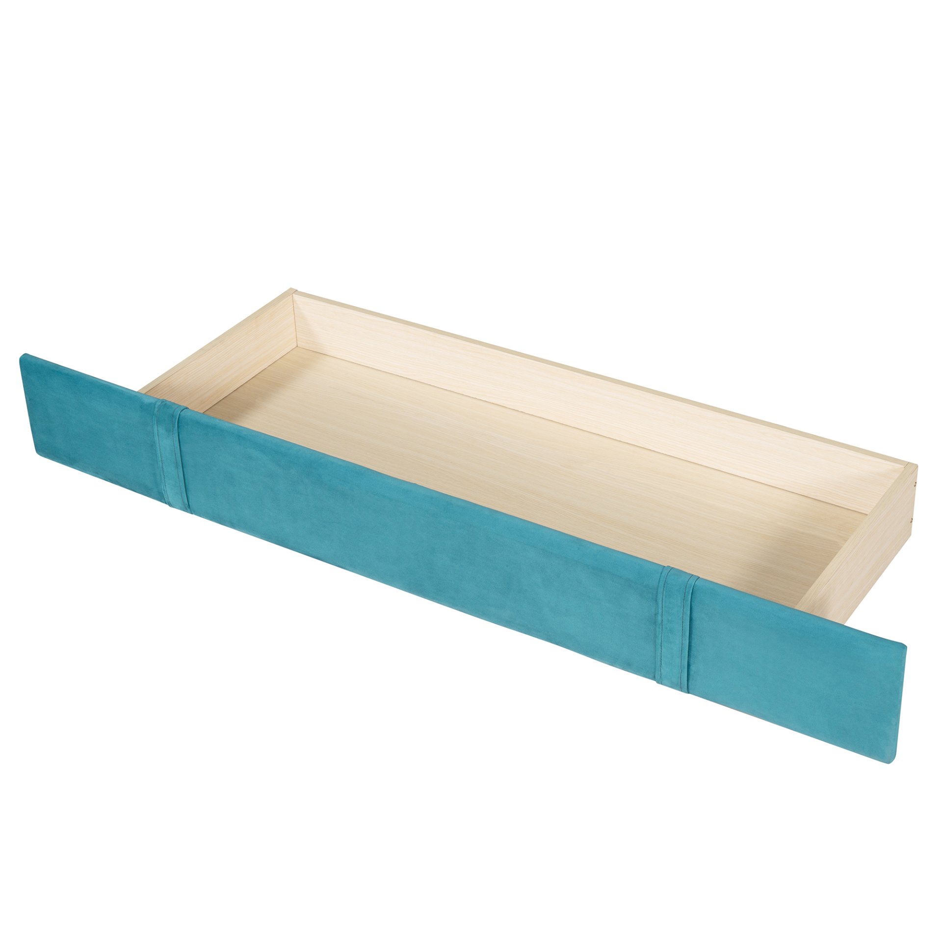 Queen Size Storage Upholstered Platform Bed With Wingback Headboard And A Big Drawer - Blue - Image 11