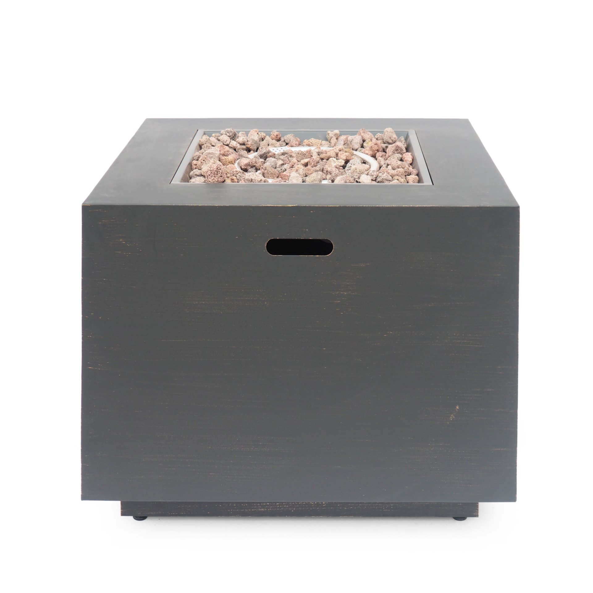 Outdoor Iron Square Propane Fire Pit With Tank Space - Brushed / Brown - Image 10