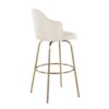 Ahoy - Contemporary Fixed Height Bar Stool Round Gold Footrest (Set of 2) - Cream / Gold - Image 4