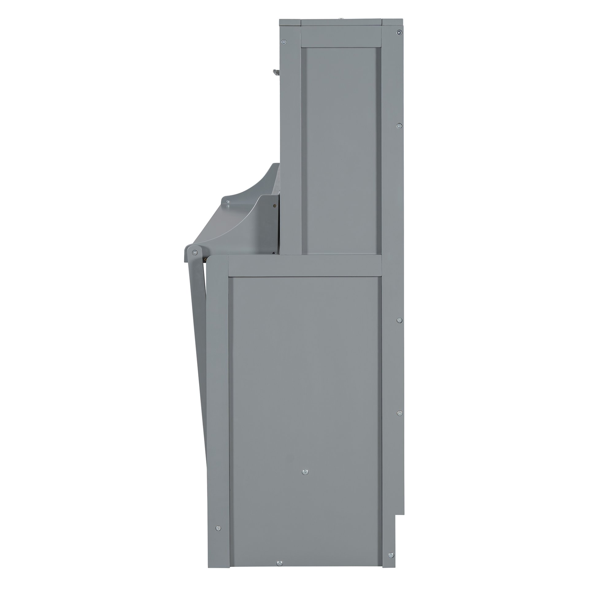 Full Size Murphy Bed With Hydraulic Lift & Desk Design - Gray - Image 13