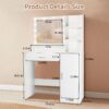 Vanity Desk With Mirror And Adjustable LED Lights, 3 Lighting Modes, Drawer And Storage Cabinet - White - Image 18
