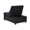Folding Ottoman Sofa Bed Multi Functional Space Saving Design - Black - Image 5