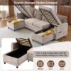 Sectional Sofa Pull Out Sofa Bed Versatile Sofa Sleeper With Large Storage Space, Two USB Ports And Two Cup Holders For Living Room - Brown - Image 6
