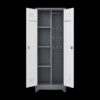 Metal Storage Cabinets, Cleaning Tool Cabinet With Locking Door, Tall Broom Tool Organizer And Storage, Large Storage Cabinet For Kitchen - Gray / White - Image 15
