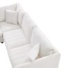 Modern Sectional Sofa With Vertical Stripes, 2 Pillows, 5 Seat Couch With Convertible Ottoman, Various Combinations, L-Shape Indoor Furniture - White - Image 9