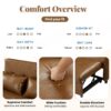 Convertible Sleeper Bed, Adjustable Oversized Armchair With 3 USB Ports For Small Space - Brown - Image 7
