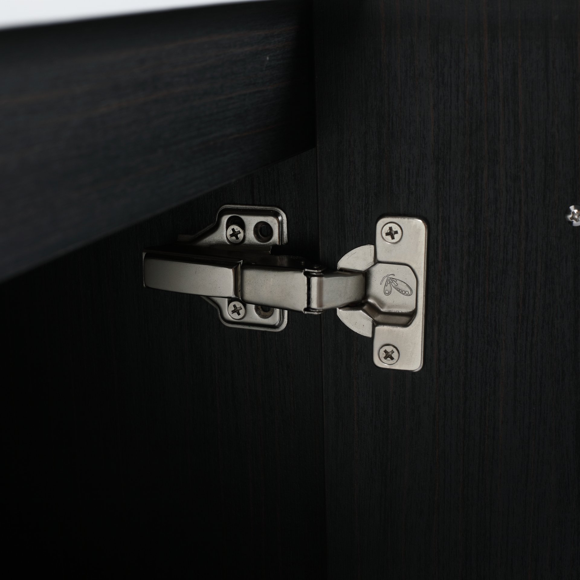 Modern Wall Mounted Bathroom Vanity With Double Resin Sink And Storage Rack - Black Chestnut - Image 20