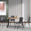 Mid Century Gray Velvet Dining Chairs For Kitchen Living Room Dining Chair (Set of 4) - Gray - Image 3