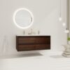 Modern Bathroom Vanity With Dual Resin Sink, Soft Close Drawers - California Walnut - Image 8