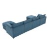 Chenille Modular Sectional Sofa, U Shaped Cloud Couch Set With Double Cushions, 6 Seat Sleeper Sofa Bed With Ottomans, Oversized Indoor Furniture - Blue - Image 6