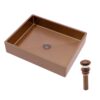 19" X 15" Stainless Steel Bathroom Sink With Pop Up Drain, Nano Surface - Rose Gold - Image 4