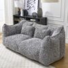 Comfortable Dual Beanbag Chair With High Resilience Foam Core For 2 People - Gray - Image 8