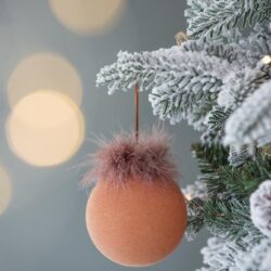 Christmas Ball Ornaments, Glass Decorative Hanging Ball Christmas Tree Ornaments For Holiday Party Decorations (Set of 6) - Brown