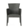 Outdoor Wicker Dining Armchair (Set of 2) - Gray - Image 8