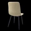 Modern Upholstered Dining Chairs (Set of 4) With Black Metal Legs And Linen Cushion Seat - Beige - Image 10