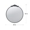 Classic Design Mirror With Round Shape And Baroque Inspired Frame For Bathroom, Entryway Console Lean Against Wall - Black - Image 4