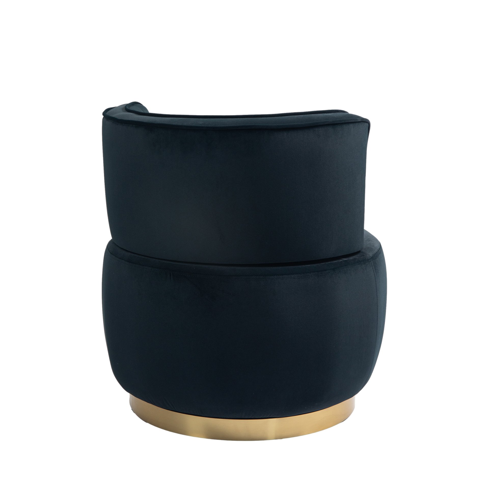 Coolmore - Swivel Barrel Chair, 360 Degree Round Armchair With Fluffy Velvet Upholstery For Living Room, Bedroom, Office - Black - Image 12